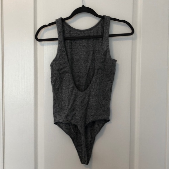 Aritzia Grey Backless Bodysuit - Picture 2 of 4